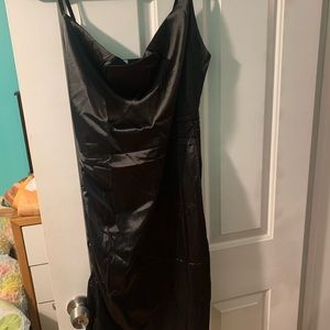 SHEIN silky black dress